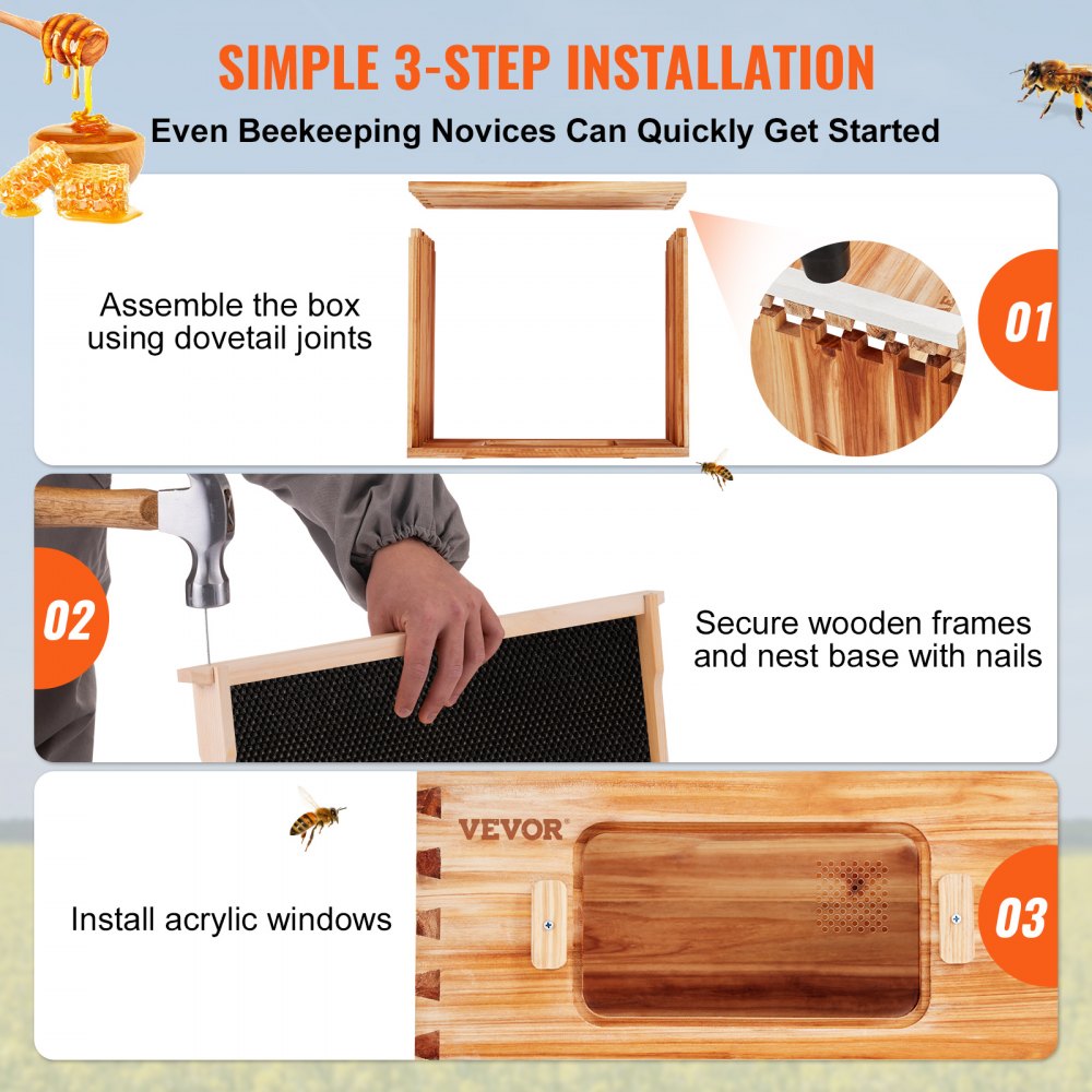 Outdoor 40 Frame Observation Langstroth Hive Starter Kit