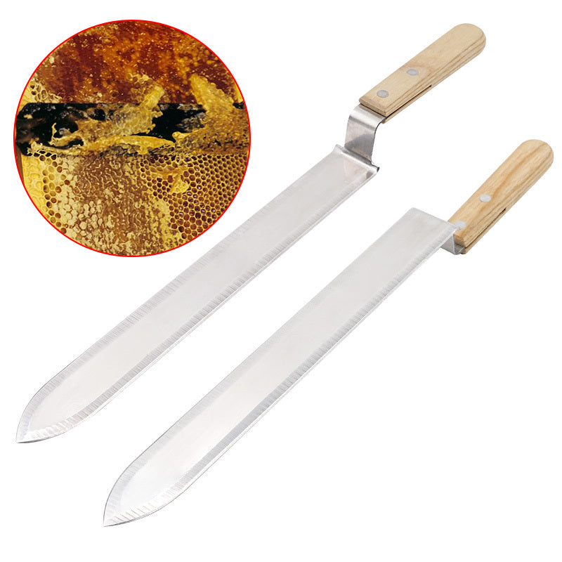 Stainless Steel Wooden Handle Flat Mouth Honey Knife