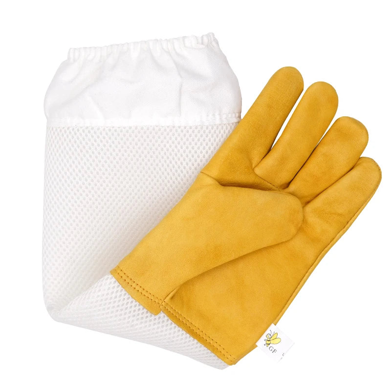 Breathable Sheepskin Long Gloves For Beekeeping