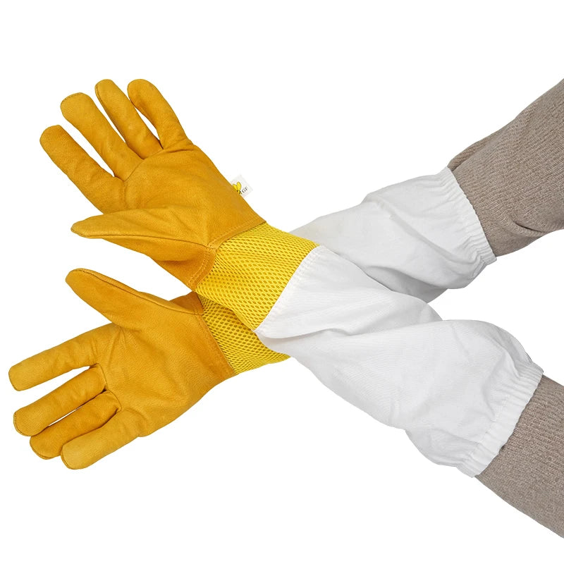 Breathable Sheepskin Long Gloves For Beekeeping