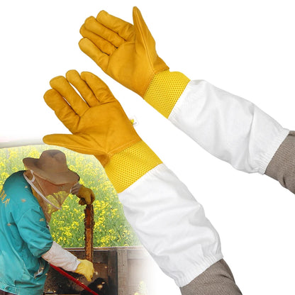 Breathable Sheepskin Long Gloves For Beekeeping