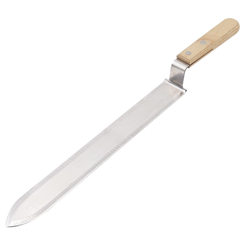 Stainless Steel Wooden Handle Flat Mouth Honey Knife