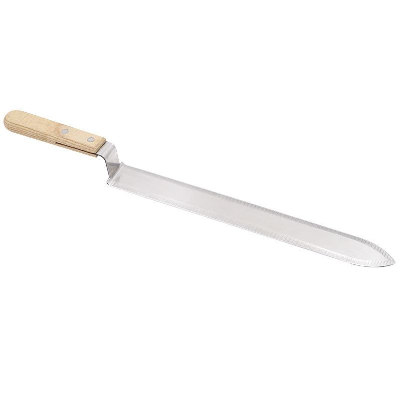 Stainless Steel Wooden Handle Flat Mouth Honey Knife